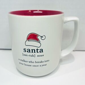 Santa FUNNY Definition Red-Accent Ceramic Coffee Mug Christmas Holiday Cup